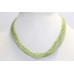 Necklace 4 Line Strand String Womens Beaded Diamond Cut Peridot Stone Bead B98